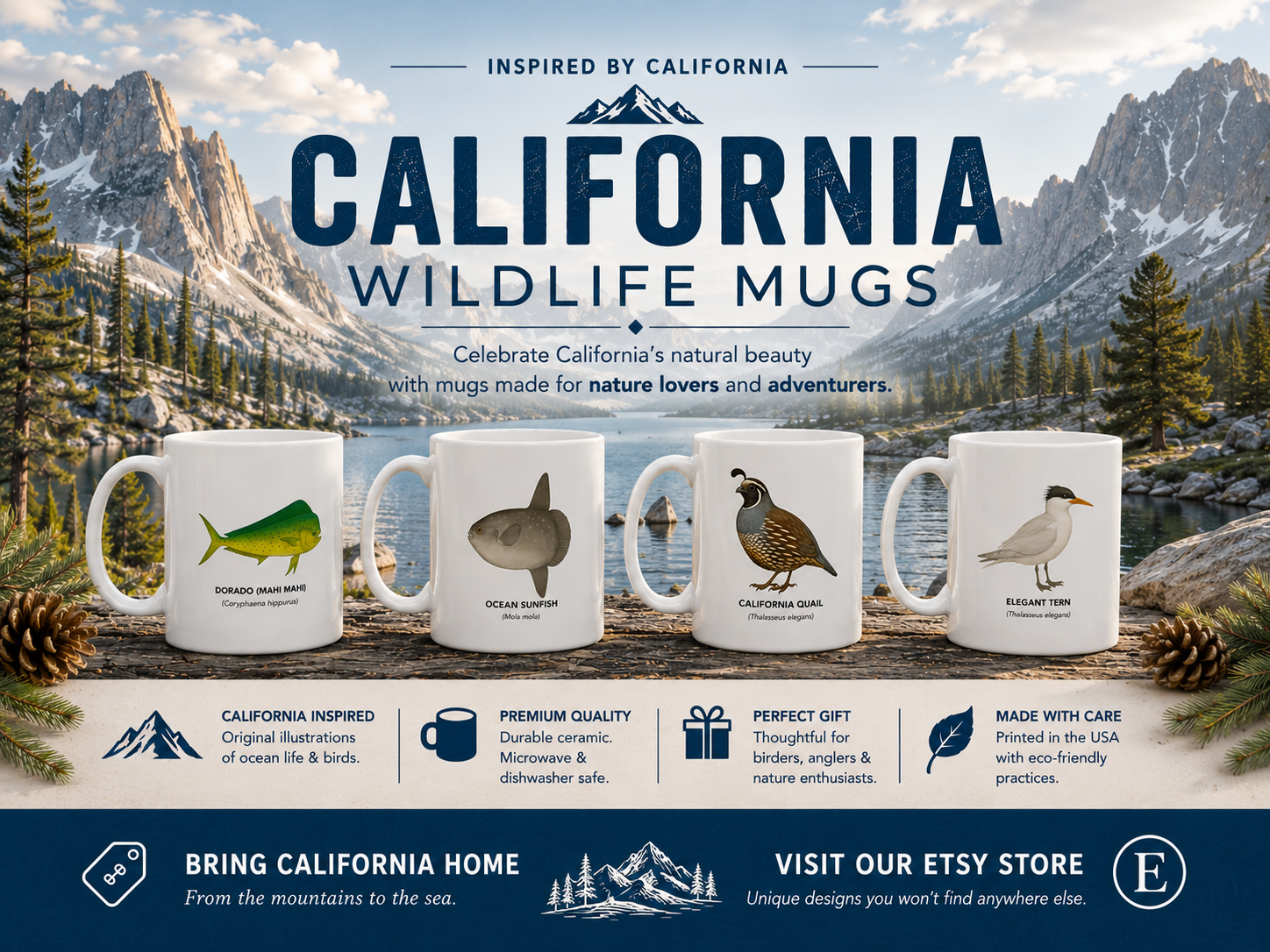 California Wildlife Mugs — Visit our Etsy store